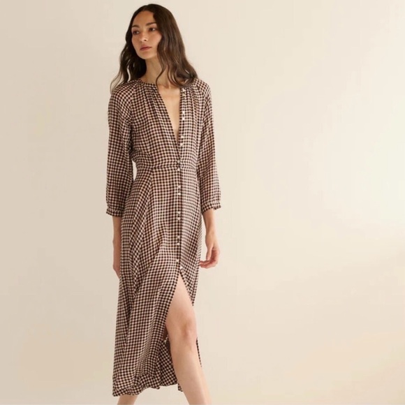 DOEN Delphine Plaid Madeleine Dress NWT XS Prarie style - Picture 3 of 11